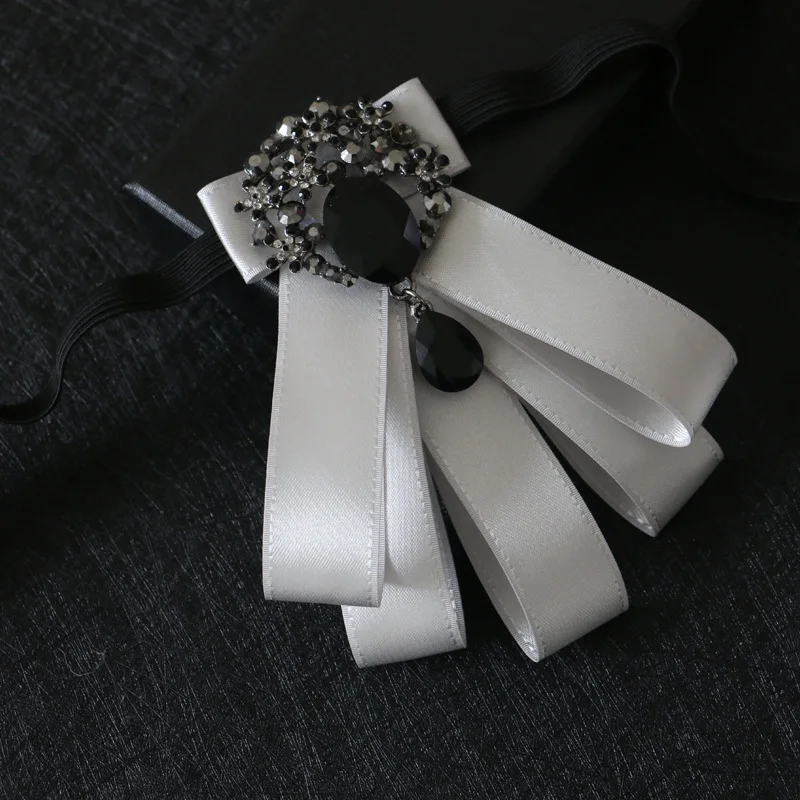 Handmade Wedding Men's Bow Tie British Silver Groom Married Korean Party Performance Student Business | Аксессуары для одежды