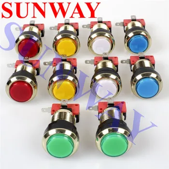 10PCS/Lot 32mm CHROME Gold 12V illuminated push button arcade switch button with microswitch for Arcade game cabinet accessories
10PCS/Lot 32mm CHROME Gold 12V illuminated push button arcade switch button with microswitch for Arcade game cabinet accessories