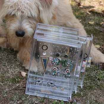 Clear PS Jewelry Storage Box 3 Drawers Earring Holder Large Capacity Jewelry Organizer Dust-Proof Earring Storage Box Plastic 
Clear PS Jewelry Storage Box 3 Drawers Earring Holder Large Capacity Jewelry Organizer Dust-Proof Earring Storage Box Plastic