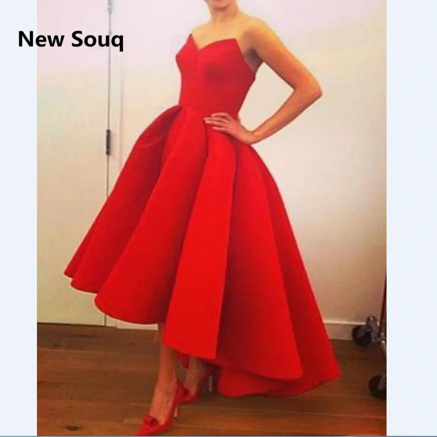 Simple High Low Red Satin A Line Prom Dresses Sweetheart Backless Custom Made Vestido De Festa Evening Dress Party Gowns
Simple High Low Red Satin A Line Prom Dresses Sweetheart Backless Custom Made Vestido De Festa Evening Dress Party Gowns