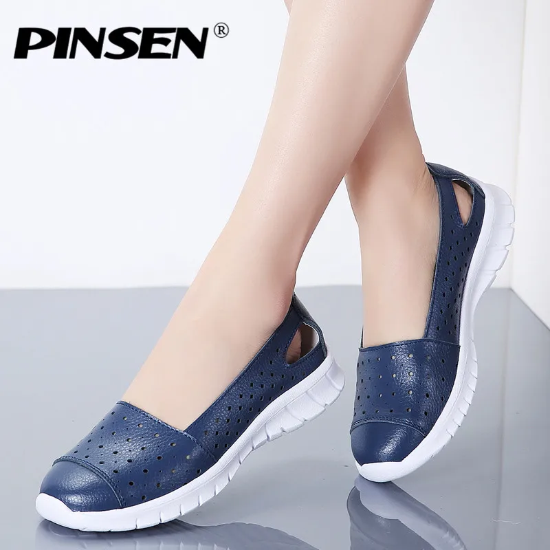PINSEN 2019 Summer Fashion Women Shoes Genuine Leather Breathable Casual Shoes Woman Ballerina Flats Shoes Slip-on Ladies Shoes
PINSEN 2019 Summer Fashion Women Shoes Genuine Leather Breathable Casual Shoes Woman Ballerina Flats Shoes Slip-on Ladies Shoes