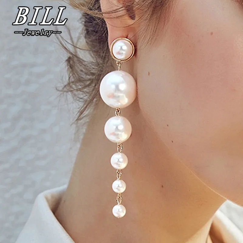 ES783 Trendy Elegant Created Big Simulated Pearls Long Earrings String Statement Dangle Gorgeous Earring For Wedding Party Gift
ES783 Trendy Elegant Created Big Simulated Pearls Long Earrings String Statement Dangle Gorgeous Earring For Wedding Party Gift
