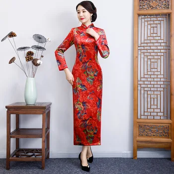 Chinese Traditional Long Cheongsam Women Winter Velour Maxi Dress Ball Costume M-3XL
Chinese Traditional Long Cheongsam Women Winter Velour Maxi Dress Ball Costume M-3XL