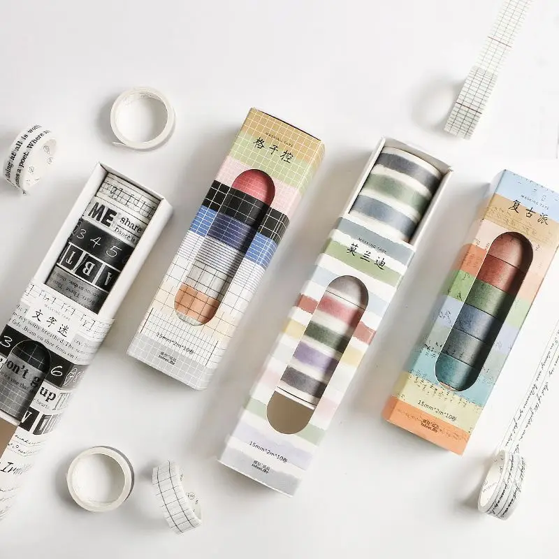 10 Rolls/lot Vintage Planner Washi Tape Decorative Lattice Morandi DIY Scrapbooking Sticker Masking Tape Set Adhesive Stationery
10 Rolls/lot Vintage Planner Washi Tape Decorative Lattice Morandi DIY Scrapbooking Sticker Masking Tape Set Adhesive Stationery