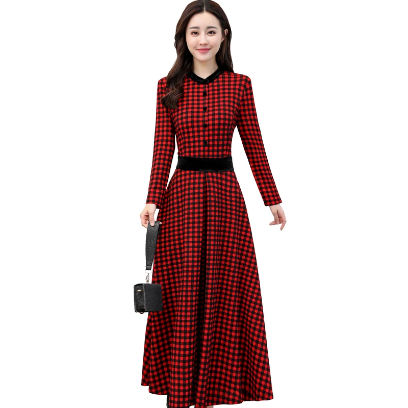 New women's dresses autumn and winter Slim long sleeves wild temperament elegant fashion long paragraph lattice thin dress TB181
New women's dresses autumn and winter Slim long sleeves wild temperament elegant fashion long paragraph lattice thin dress TB181