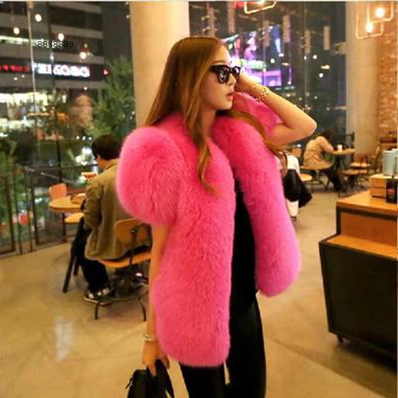 Women spring autumn winter real fox fur vest female short-sleeved o-neck coat short medium fox fur jacket fur waistcoat
Women spring autumn winter real fox fur vest female short-sleeved o-neck coat short medium fox fur jacket fur waistcoat