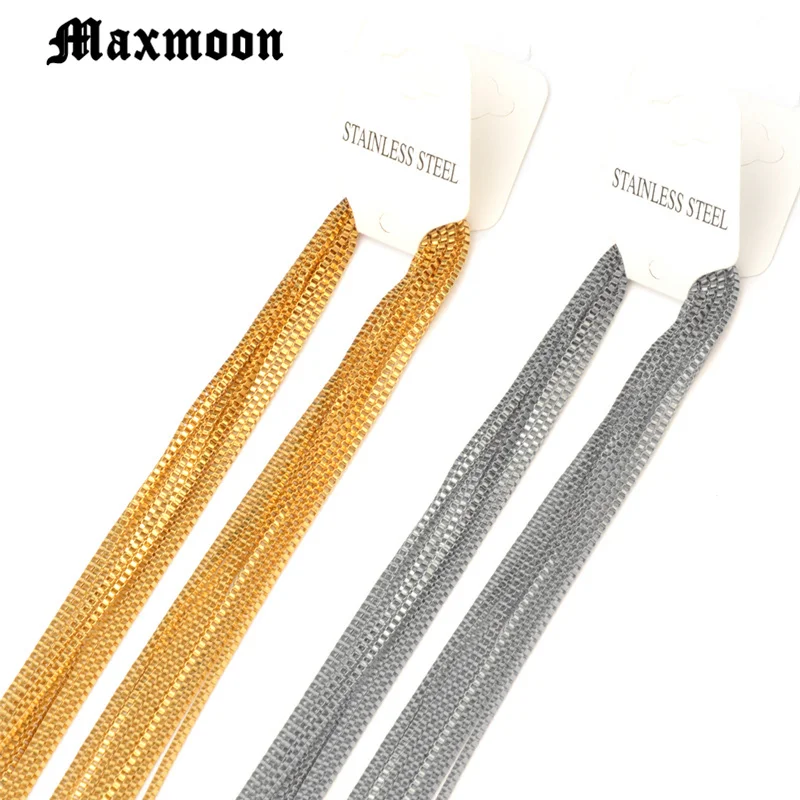 Maxmoon 2 мм Серебряный цвет/золотой тон для женщин и мужчин цепочка для ожерелья 316L ожерелье из нержавеющей стали для ювелирных изделий высокого качества
Maxmoon 2 мм Серебряный цвет/золотой тон для женщин и мужчин цепочка для ожерелья 316L ожерелье из нержавеющей стали для ювелирных изделий высокого качества