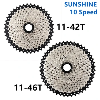 SUNSHINE 10S 42T 46T 50T Bicycle Flywheel Sprockets Wide Ratio MTB Mountain Bike Bicycle Component parts
SUNSHINE 10S 42T 46T 50T Bicycle Flywheel Sprockets Wide Ratio MTB Mountain Bike Bicycle Component parts