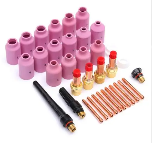 FREE SHIPPING High Quality 46Pcs Tig Welding Torch Gas Lens Kit WP-17 WP-18 WP-26 WL20 Lanthanate Tungsten Lowest Burn Loss Rate
FREE SHIPPING High Quality 46Pcs Tig Welding Torch Gas Lens Kit WP-17 WP-18 WP-26 WL20 Lanthanate Tungsten Lowest Burn Loss Rate