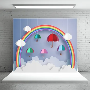 Rainbow and umbrella background for new born baby birthday professional photography studio
Rainbow and umbrella background for new born baby birthday professional photography studio