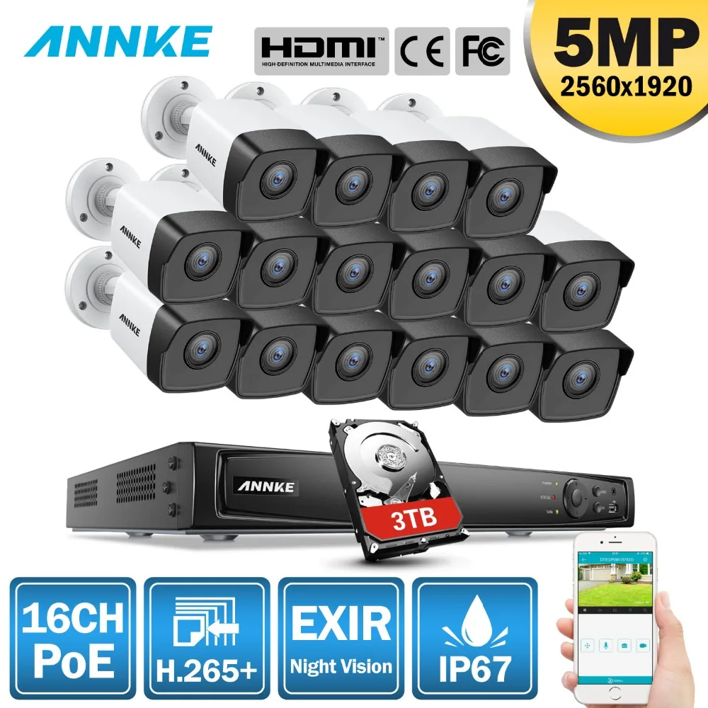 ANNKE 16CH 5MP H.265+ HD PoE Network Video Security System 16pcs 4mm Lens IP67 Outdoor POE IP Cameras Plug & Play PoE Camera Kit
ANNKE 16CH 5MP H.265+ HD PoE Network Video Security System 16pcs 4mm Lens IP67 Outdoor POE IP Cameras Plug & Play PoE Camera Kit