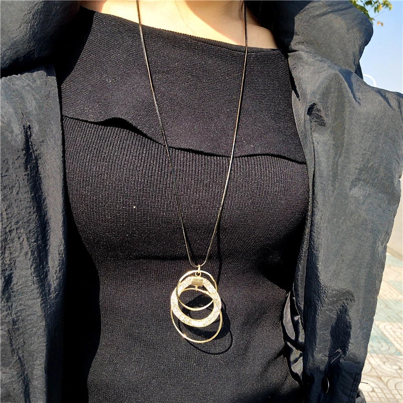 Crystal Mesh Net Multi Circles Long Necklaces & Pendants Women Trendy Jewelry Autumn Winter Sweater Necklace
Crystal Mesh Net Multi Circles Long Necklaces & Pendants Women Trendy Jewelry Autumn Winter Sweater Necklace