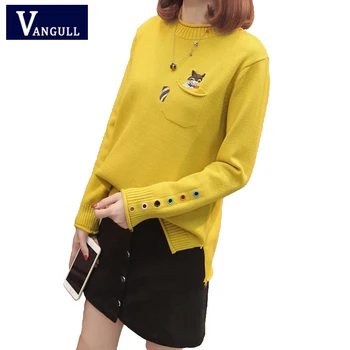 Casual Women's Clothing 2018 Autumn & Winter Fashion Knitting Long Sleeve Pullovers Animal Cat Embroidery Ring women Sweaters
Casual Women's Clothing 2018 Autumn & Winter Fashion Knitting Long Sleeve Pullovers Animal Cat Embroidery Ring women Sweaters