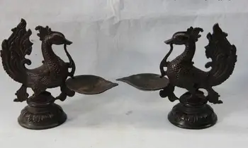 Chinese Folk old Copper Bronze Feng Shui Phoenix Bird Lanterns Candlestick Pair
Chinese Folk old Copper Bronze Feng Shui Phoenix Bird Lanterns Candlestick Pair