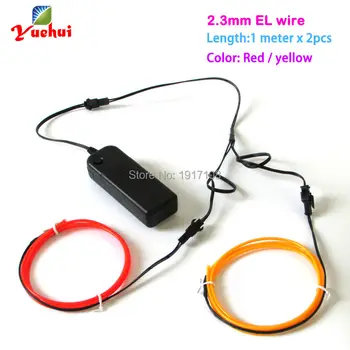 Custom 2M 2pieces 2.3mm Flexible EL wire rope tube LED Neon Glowing for toys/craft party decoration With 3V battery inverter
Custom 2M 2pieces 2.3mm Flexible EL wire rope tube LED Neon Glowing for toys/craft party decoration With 3V battery inverter