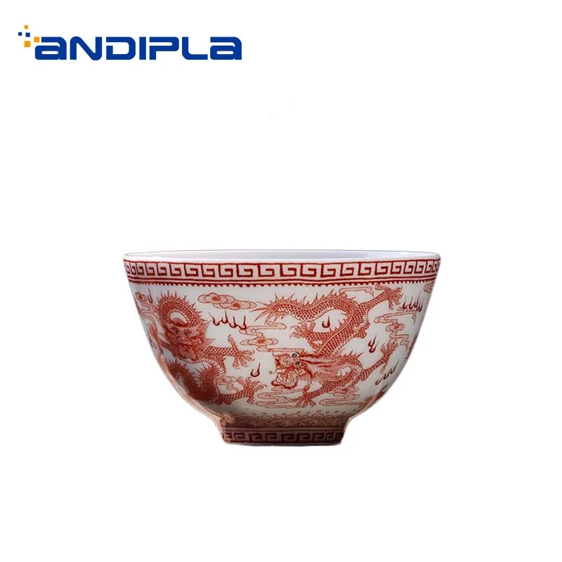 

100ml Jingdezhen Teacup Hand Painted Dragon Pattern Ceramic Porcelain Mini Tea Bowl Chinese Kung Fu Tea Set Drinkware Collection