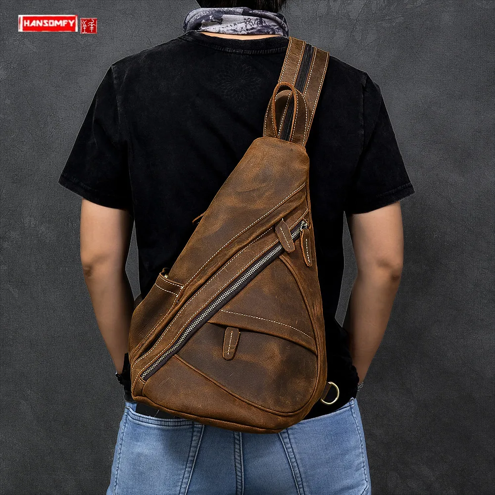 Multifunctional Crazy Horse Leather Men's bag Big Breast Bag male genuine Leather Shoulder Bag Crossbody Back pack chest bags
Multifunctional Crazy Horse Leather Men's bag Big Breast Bag male genuine Leather Shoulder Bag Crossbody Back pack chest bags