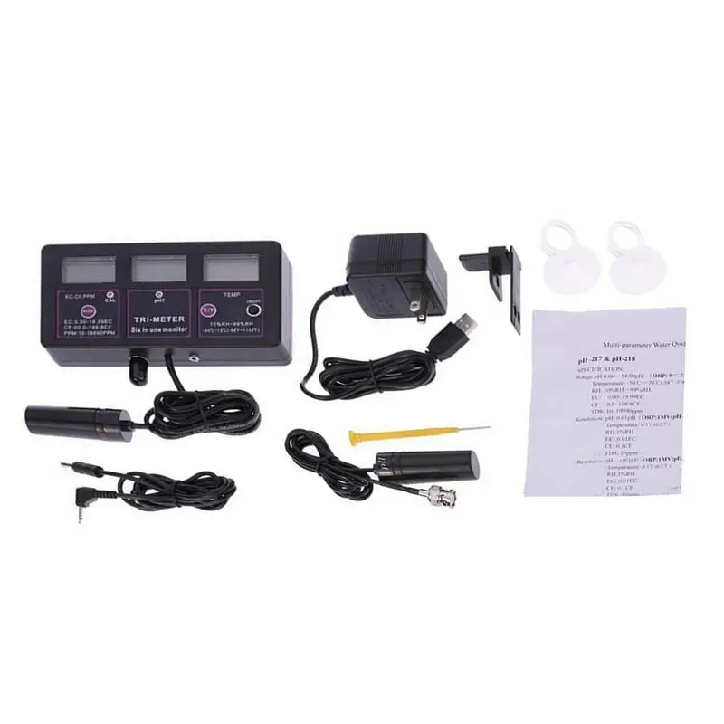 6 In 1 Water Quality Analysis Monitor Multi-Parameter Professional Tool For Testing PH / Temperature/EC/CF/RH/TDS Set
6 In 1 Water Quality Analysis Monitor Multi-Parameter Professional Tool For Testing PH / Temperature/EC/CF/RH/TDS Set