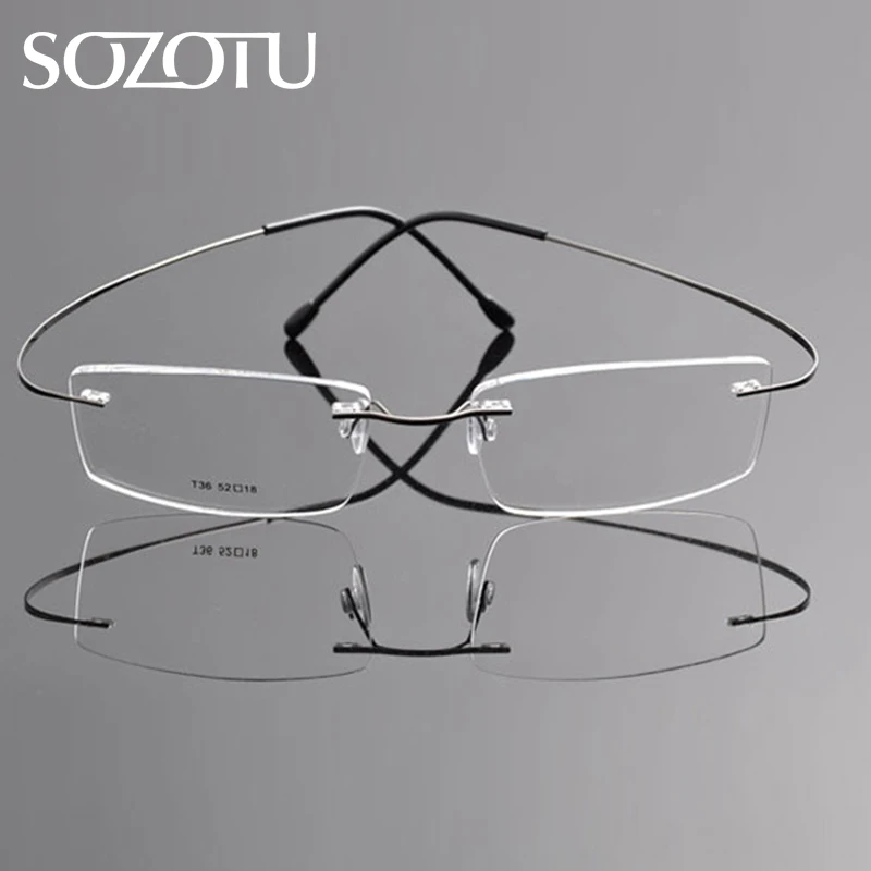 SOZOTU Eyeglasses Frame Men Women Computer Optical Glasses Spectacle Frame Male Rimless Pure Titanium Clear Lens Eyewear YQ593
SOZOTU Eyeglasses Frame Men Women Computer Optical Glasses Spectacle Frame Male Rimless Pure Titanium Clear Lens Eyewear YQ593