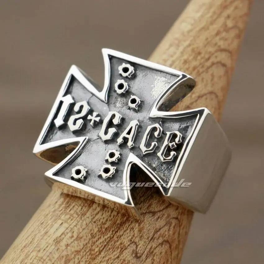 925 Sterling Silver Huge Heavy Cross Ring Mens Biker Rock Punk 8Y001 US Size 7 to 15 | Украшения и аксессуары
