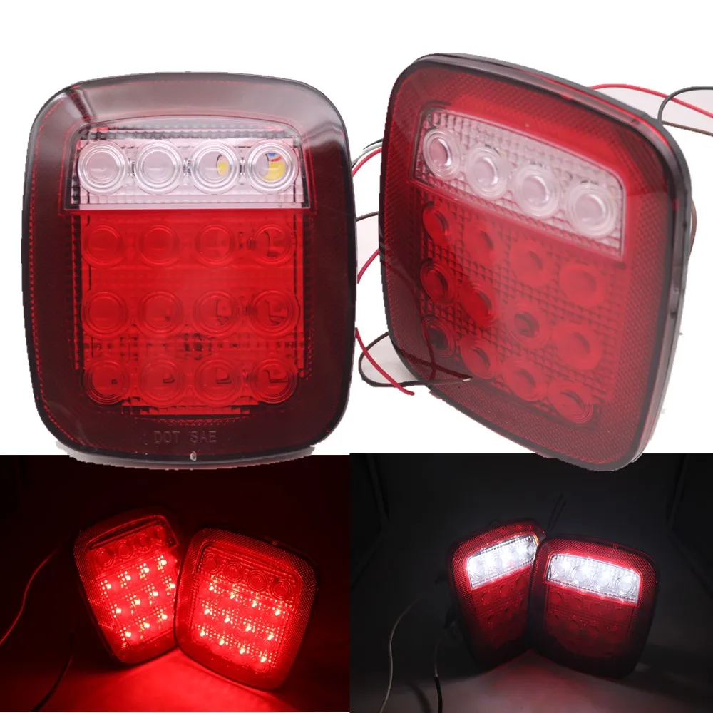 Universal Led Tail Lights Car Wrangler TJ Taillight Rear Stop Turn Reverse Light For Jeep trailer caravan van boat 16Leds
Universal Led Tail Lights Car Wrangler TJ Taillight Rear Stop Turn Reverse Light For Jeep trailer caravan van boat 16Leds
