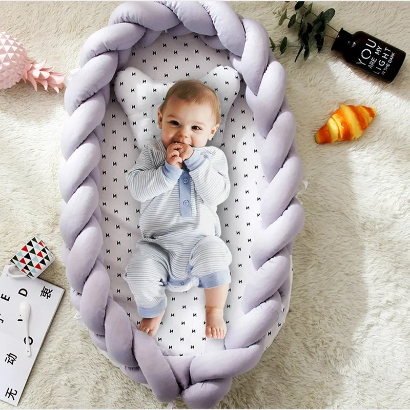 

INS handmade knot baby nest bed Newborn bionic bed crib cot BB sleeping artifact bed Travel Bed with Bumper Baby SLEEP POD