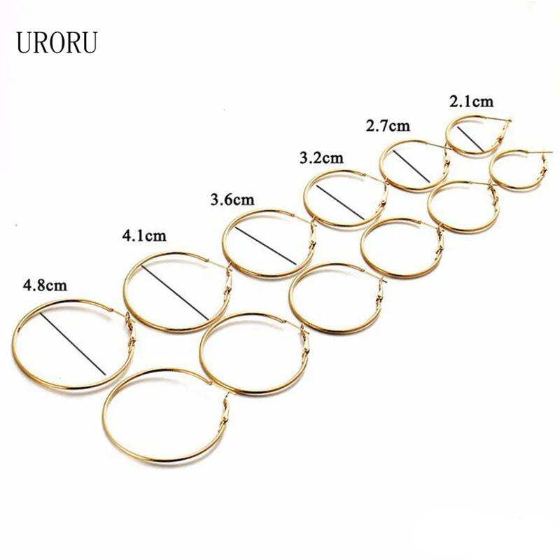 URORU Big Circle Hoop Earring Set For Women Simple Punk Style Round Earrings Party Fashion Jewelry Gift 6 pair /lot
URORU Big Circle Hoop Earring Set For Women Simple Punk Style Round Earrings Party Fashion Jewelry Gift 6 pair /lot