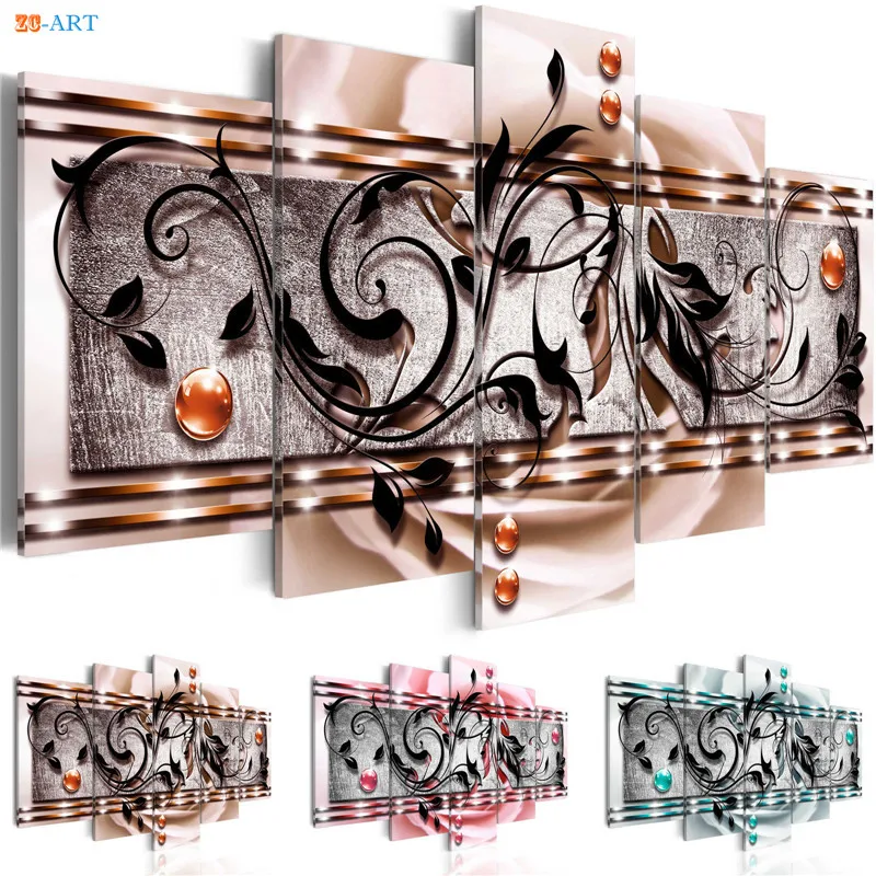 Pattern Prints Wall Painting 5 Pieces Wealth and Luxury Modern Canvas Art Modular Pictures for Living Room Home Decor
Pattern Prints Wall Painting 5 Pieces Wealth and Luxury Modern Canvas Art Modular Pictures for Living Room Home Decor