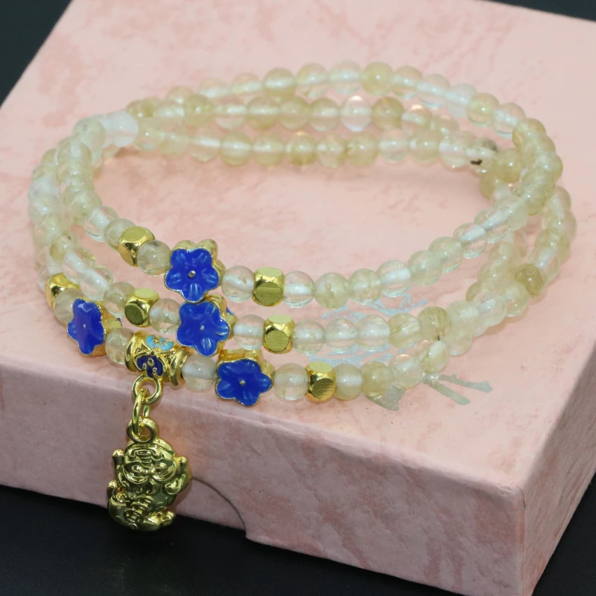 Yellow watermelon quartz 4mm round beads long chain multilayer bracelets women hot sale cloisonne 3rows jewelry 7.5inch B2780
Yellow watermelon quartz 4mm round beads long chain multilayer bracelets women hot sale cloisonne 3rows jewelry 7.5inch B2780