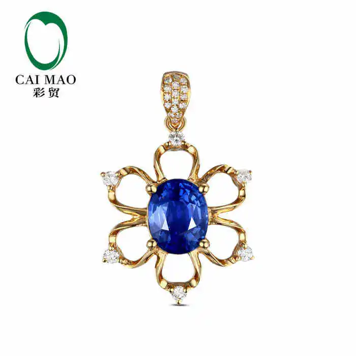 CaiMao 18KT/750 Yellow Gold 2.15 ct Natural IF Blue Tanzanite AAA 0.2 ct Full Cut Diamond Engagement Gemstone Pendant Jewelry
CaiMao 18KT/750 Yellow Gold 2.15 ct Natural IF Blue Tanzanite AAA 0.2 ct Full Cut Diamond Engagement Gemstone Pendant Jewelry