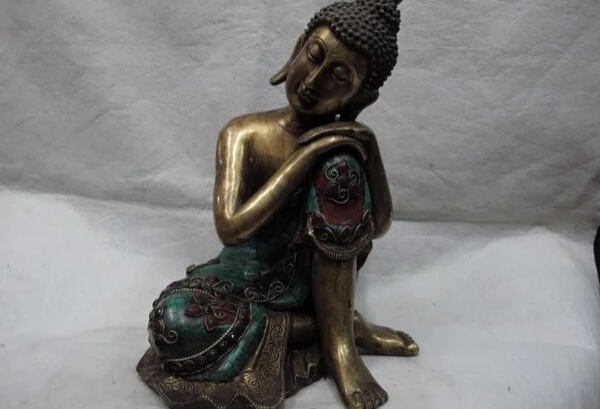 S1205 Tibet Pure Bronze Copper Gild inlay Ruby beryl Rest Meditation Sakyamuni Buddha D0318
S1205 Tibet Pure Bronze Copper Gild inlay Ruby beryl Rest Meditation Sakyamuni Buddha D0318