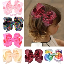 6 inch Women Large Sequin Grosgrain Ribbon Hair Bow Alligator Clips Barrette Bowknot Headwear Children Girls Hair Accessories
6 inch Women Large Sequin Grosgrain Ribbon Hair Bow Alligator Clips Barrette Bowknot Headwear Children Girls Hair Accessories