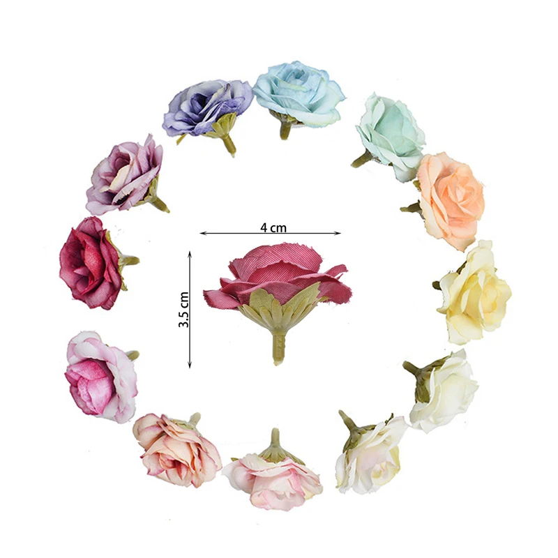 10PCS 4CM Silk Rose Head Mini Artificial Flower for Wedding Home Party Decoration Small Flower for Scrapbooking Craft
10PCS 4CM Silk Rose Head Mini Artificial Flower for Wedding Home Party Decoration Small Flower for Scrapbooking Craft