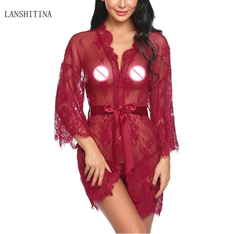 LANSHITINA Sexy Lingerie Robe Dress Women Lingerie Hot Erotic Plus Size Nightwear Lace Sexy Underwear Baby Dolls with Belt
LANSHITINA Sexy Lingerie Robe Dress Women Lingerie Hot Erotic Plus Size Nightwear Lace Sexy Underwear Baby Dolls with Belt