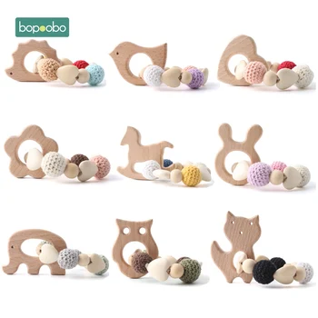 Bopoobo 1pc Baby Wooden Teether Baby Rattle Crochet Beads Gifts For New Year Teething Bracelet Food Grade Teether Safe Toys 
Bopoobo 1pc Baby Wooden Teether Baby Rattle Crochet Beads Gifts For New Year Teething Bracelet Food Grade Teether Safe Toys