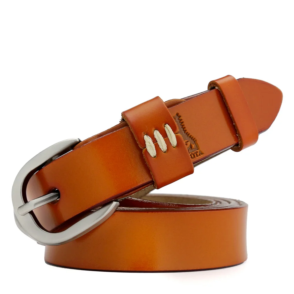 MILUOTA Women's Vintage Leather Belt Candy Colors