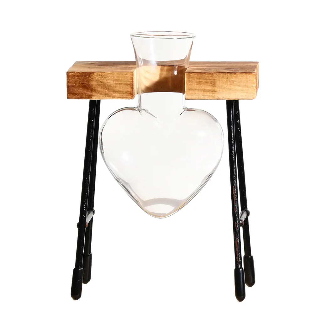 Maceteros Para Heart Shape Brown Glass Hydroponic Vase Flower Plant Pot Wooden Tray Desk Decoration Vase Ornament 19July4 P30
Maceteros Para Heart Shape Brown Glass Hydroponic Vase Flower Plant Pot Wooden Tray Desk Decoration Vase Ornament 19July4 P30
