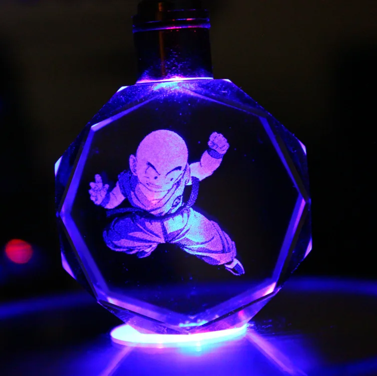 Dragon Ball Dragonball Z Son Saiyajin Goku Crystal Key Chain LED light Pendant