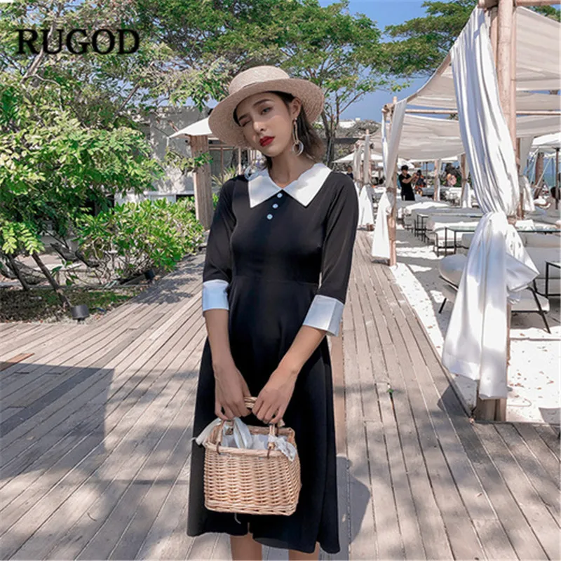 RUGOD 2019 New women dress elegant vintage lapel botton bodycon office ladies wearing spring and summer fashion women vestido
RUGOD 2019 New women dress elegant vintage lapel botton bodycon office ladies wearing spring and summer fashion women vestido
