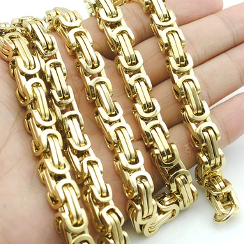AMUMIU 8mm Gold Tone Flat Byzantine Necklace Men Stainless Steel Chain Wholesale Price Personalized Jewelry KN022A
AMUMIU 8mm Gold Tone Flat Byzantine Necklace Men Stainless Steel Chain Wholesale Price Personalized Jewelry KN022A