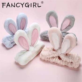 New Fashion Flannel Soft Bow Rabbit Ears Headband Women Girls Turban Cute Holder Hairbands Hair Band Headwear Hair Accessories