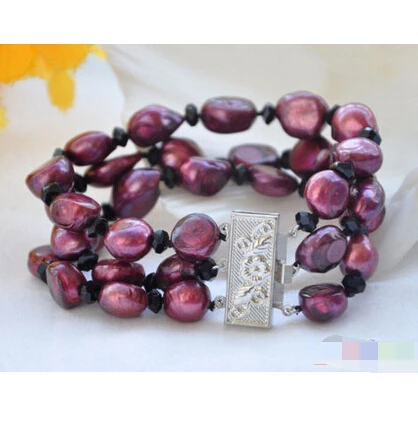 Hot sell Noble- 3row 8" 14mm purple baroque pearl faceted new bracelet@^Noble style Natural Fine jewe SHIPPING new
Hot sell Noble- 3row 8" 14mm purple baroque pearl faceted new bracelet@^Noble style Natural Fine jewe SHIPPING new