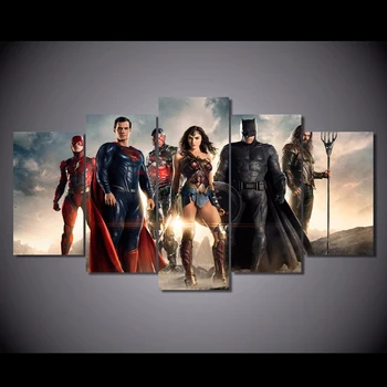 Wall Art 5 Pieces Canvas Prints Batman Justice League painting Panels Poster Pictures For Living Room 
Wall Art 5 Pieces Canvas Prints Batman Justice League painting Panels Poster Pictures For Living Room