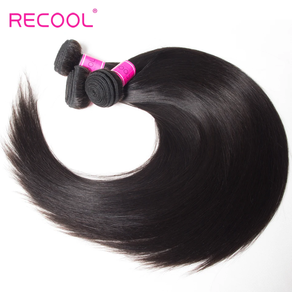 Прямые человеческие волосы Recool пучки с застежкой 5 Х5 3 пучка кружевной