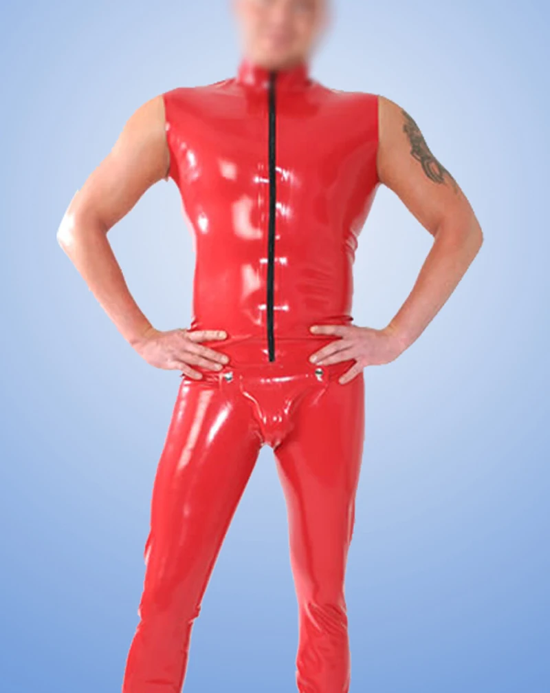 100% natural latex sleeveless catsuit ,latex clothes, latex body suit with a front pocket for man
100% natural latex sleeveless catsuit ,latex clothes, latex body suit with a front pocket for man