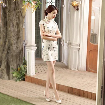New Spring and Summer Silk and Satin Linen Chinese Cheongsam Retro Printed Short Cheongsam Lady Party Tang Costume 38JXLGD50
New Spring and Summer Silk and Satin Linen Chinese Cheongsam Retro Printed Short Cheongsam Lady Party Tang Costume 38JXLGD50
