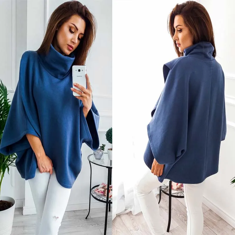 2019 Autumn Newest Runway Designer Women Turtleneck Poncho Female Cloak Manteau Femme Solid Abrigos Mujer Women Warm Coat
2019 Autumn Newest Runway Designer Women Turtleneck Poncho Female Cloak Manteau Femme Solid Abrigos Mujer Women Warm Coat