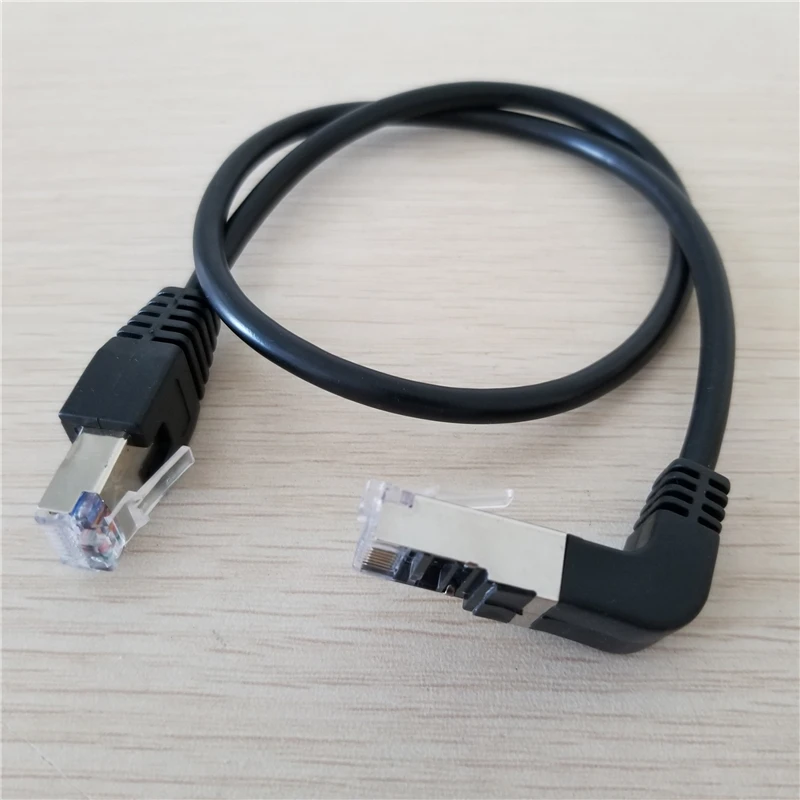 90 градусов RJ45 CAT5e папа-папа M/M удлинитель LAN сеть Ethernet кабель 50 см | Компьютеры и