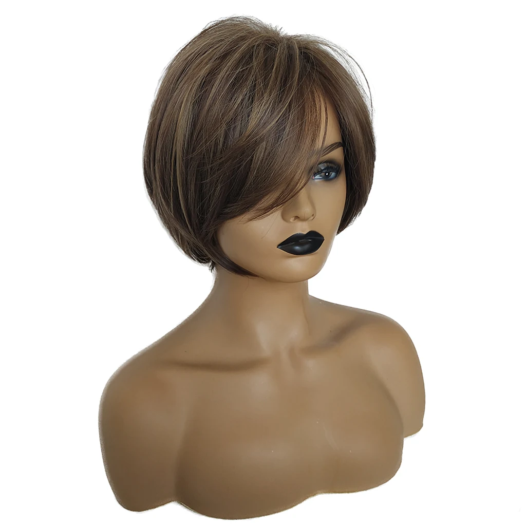 Perfeclan 10' Fashion Short Side Bangs Feathered Straight Highlights Bob Style Synthetic Wigs for Black Women Heat OK
Perfeclan 10' Fashion Short Side Bangs Feathered Straight Highlights Bob Style Synthetic Wigs for Black Women Heat OK