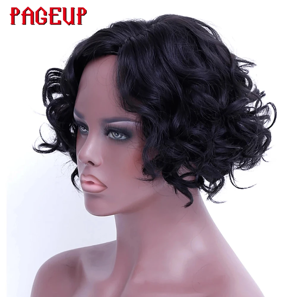 Pageup Short Black Wavy Wigs For Afro Women Heat Resistant Synthetic Curly Bob Cosplay Wigs For African American Lady
Pageup Short Black Wavy Wigs For Afro Women Heat Resistant Synthetic Curly Bob Cosplay Wigs For African American Lady